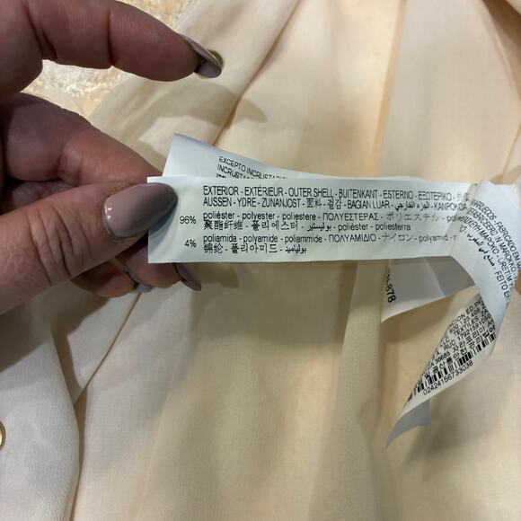 NEW Zara Cream Sequin Cropped Blazer Medium - Picture 8 of 13